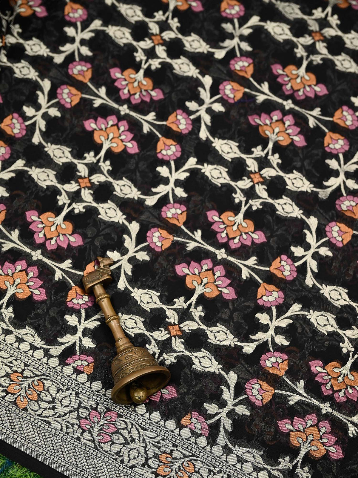 Black Meenakari Khaddi Georgette Handloom Banarasi Suit - Sacred Weaves