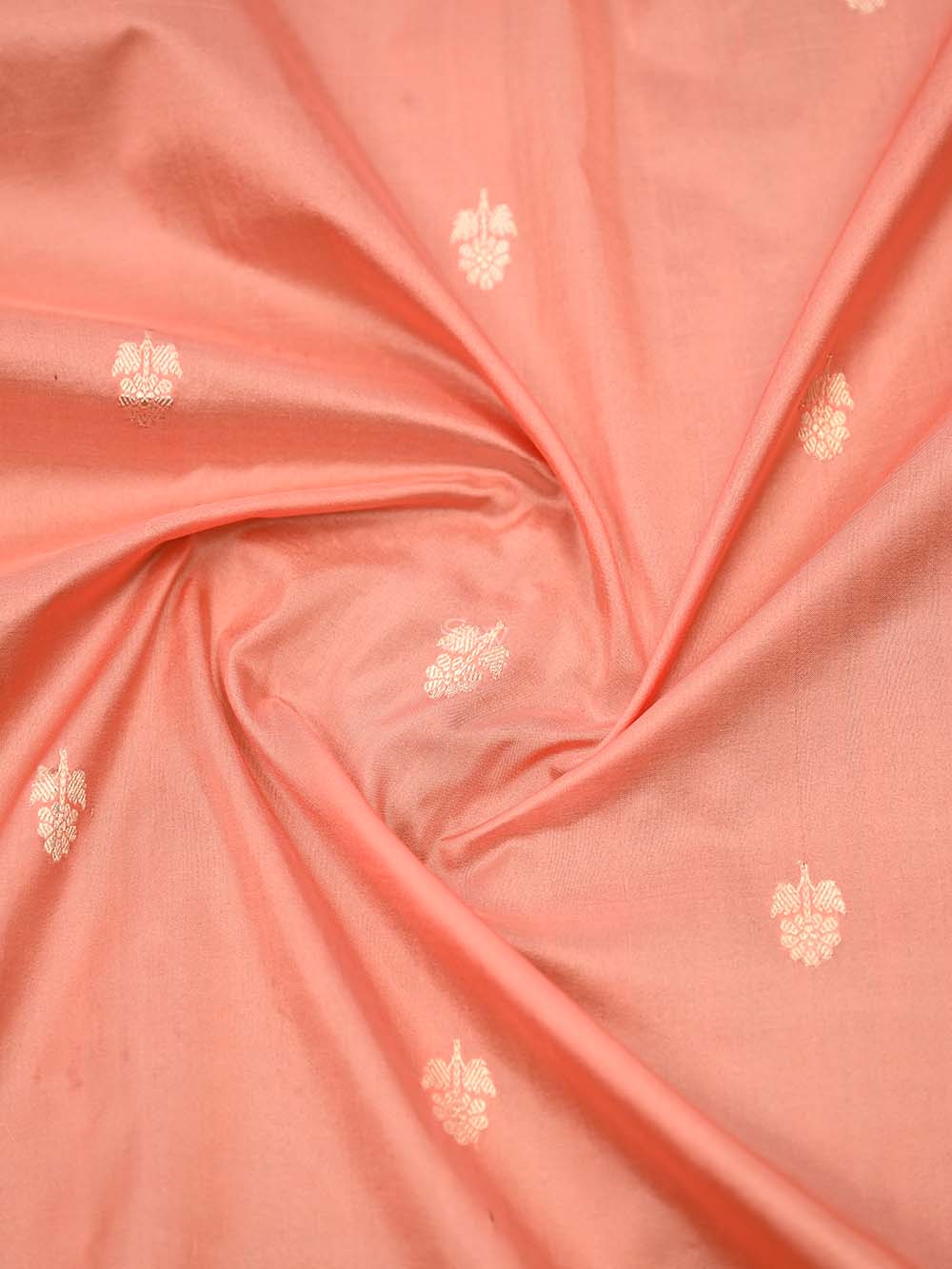 Peach Booti Katan Silk Handloom Banarasi Dupatta