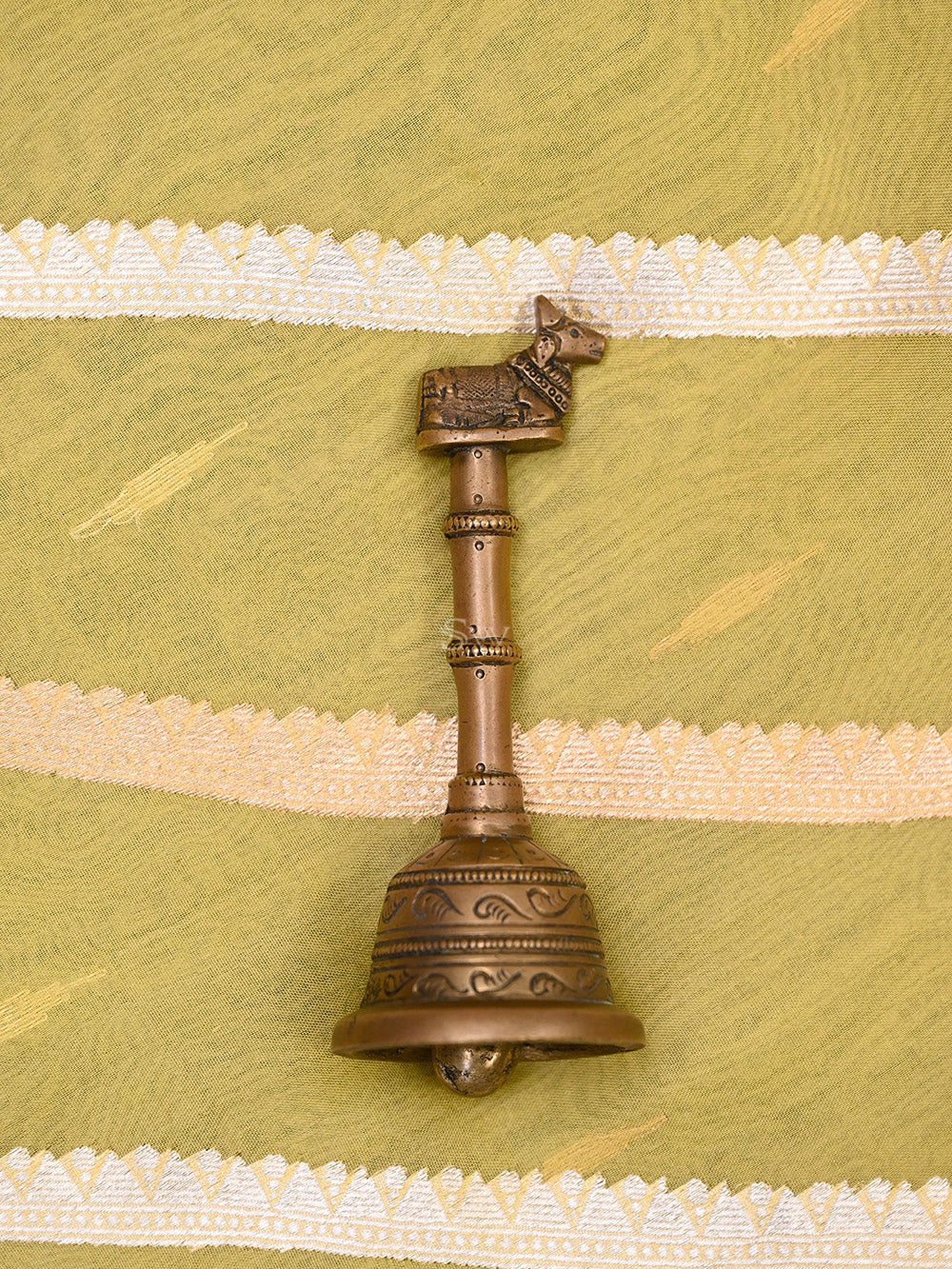 Yellow Stripe Organza Handloom Banarasi Saree - Sacred Weaves