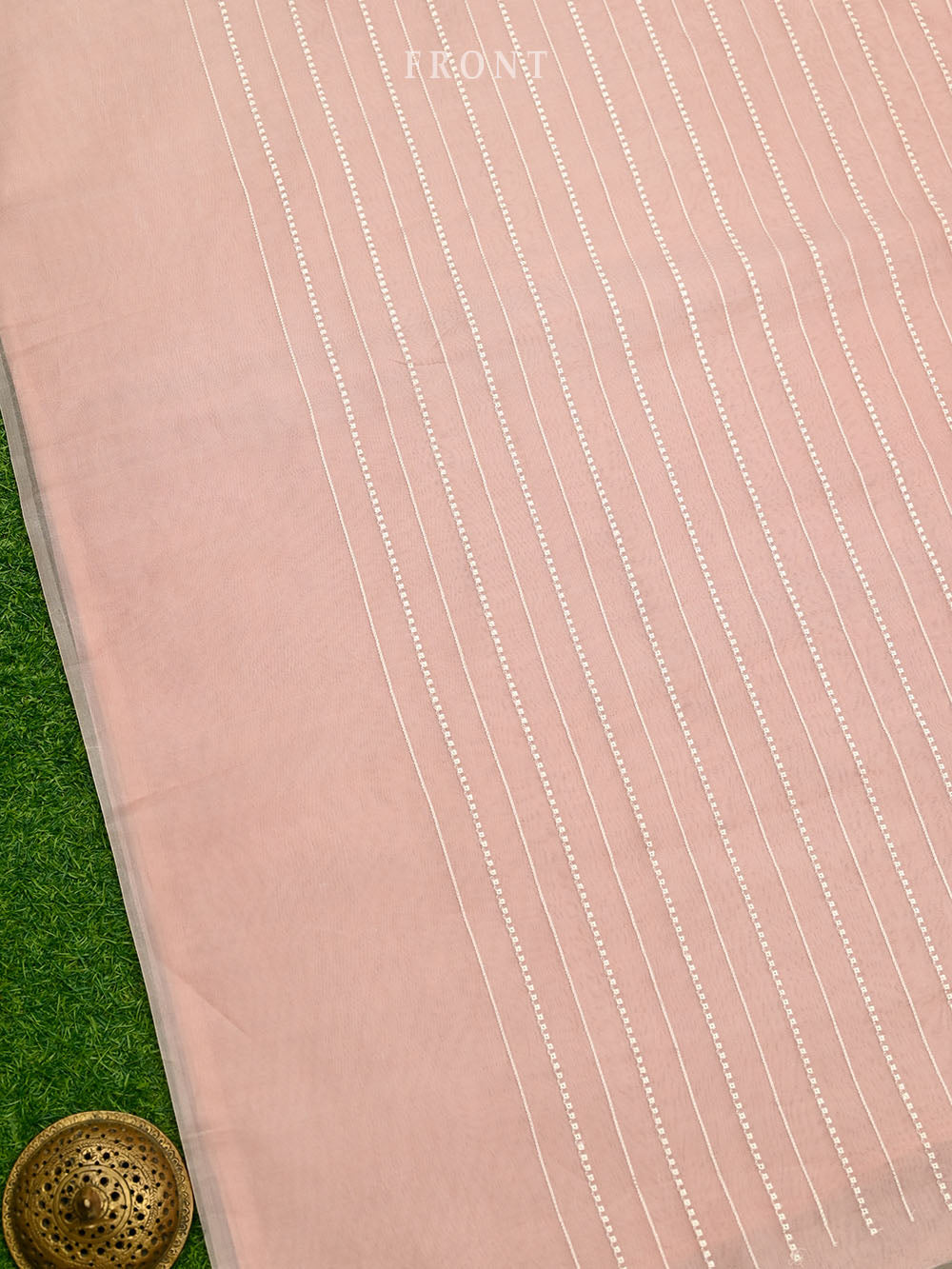 Dusky Pink Embroidery Organza Handloom Banarasi Suit - Sacred Weaves