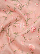 Pastel Pink Embroidery Organza Handloom Banarasi Suit - Gift Box - Sacred Weaves