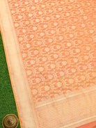 Orange Pink Meenakari Jaal Katan Silk Handloom Banarasi Dupatta - Sacred Weaves