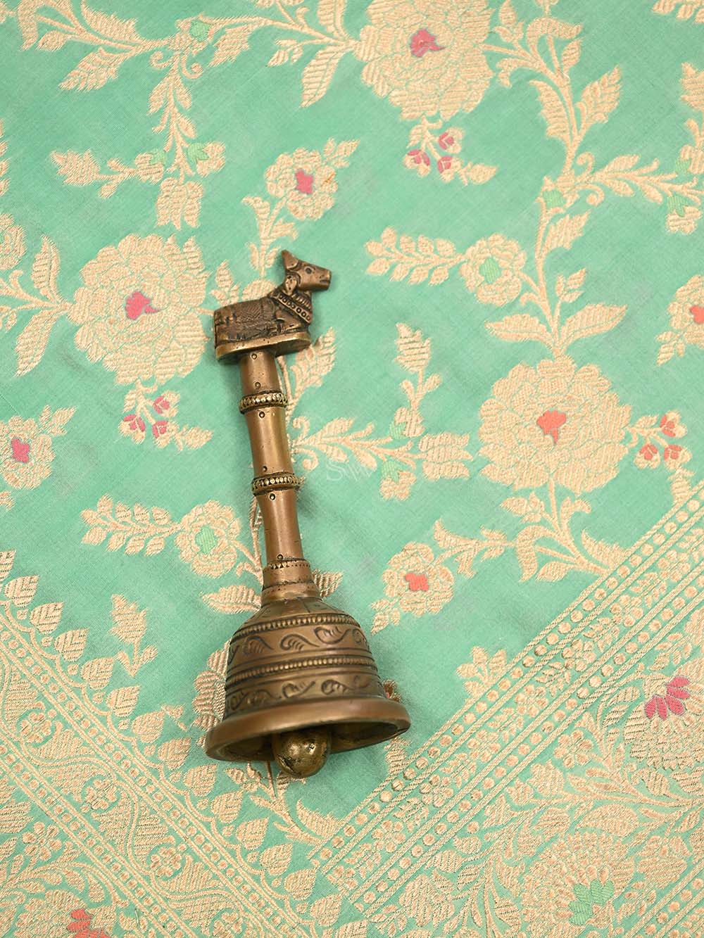 Sea Green Meenakari Jaal Katan Silk Handloom Banarasi Dupatta