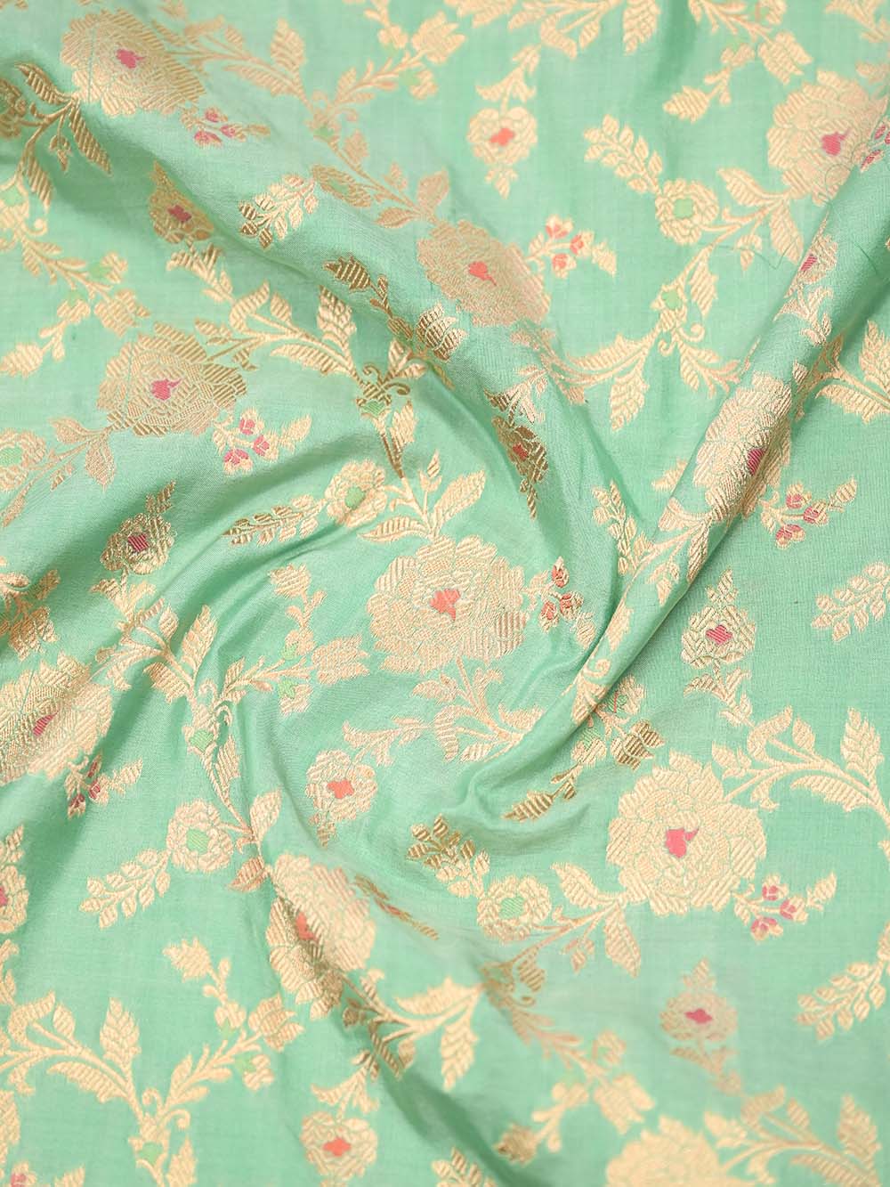 Sea Green Meenakari Jaal Katan Silk Handloom Banarasi Dupatta