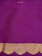Purple Plain Katan Silk Handloom Banarasi Saree - Sacred Weaves