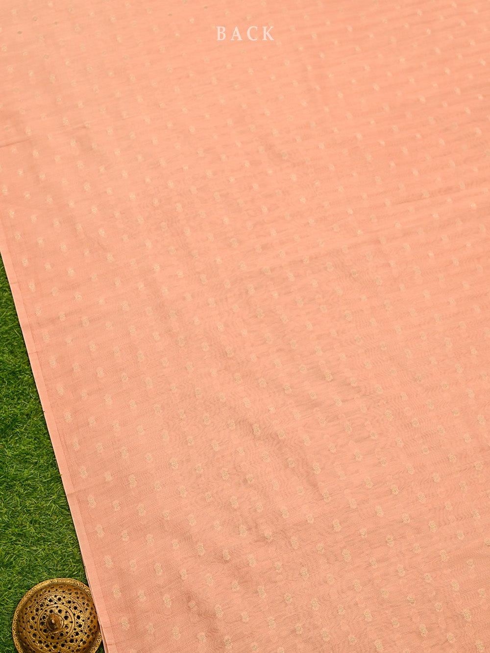 Pastel Orange Cotton Silk Handloom Banarasi Suit - Sacred Weaves