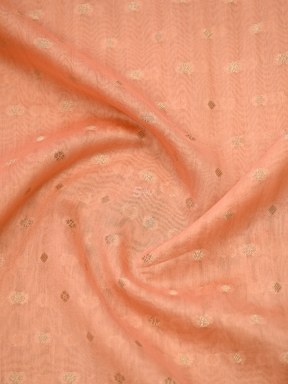 Pastel Orange Cotton Silk Handloom Banarasi Suit - Sacred Weaves