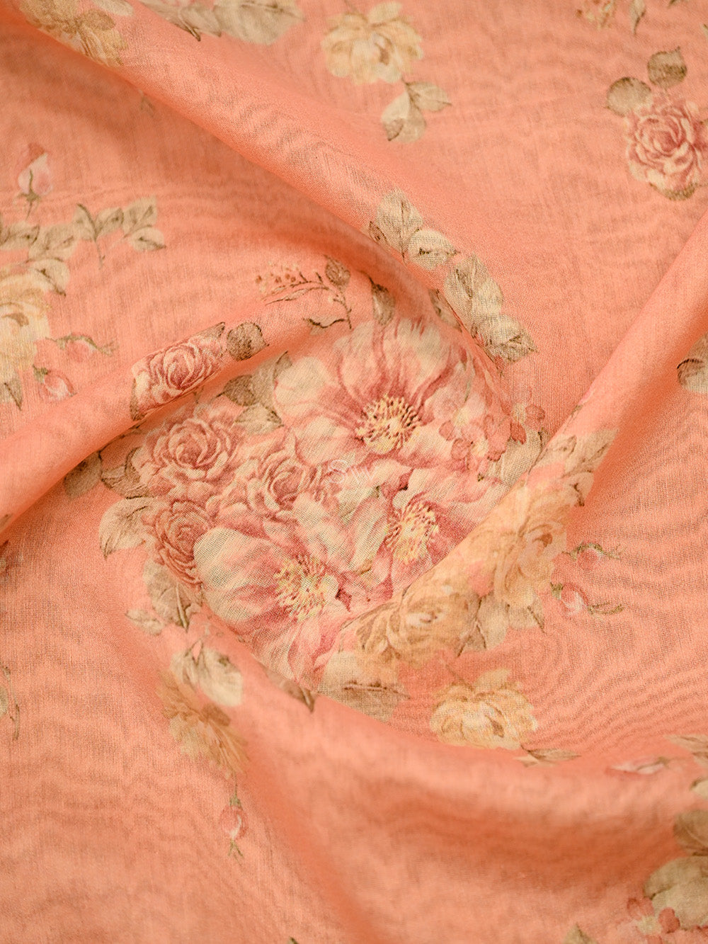 Pastel Orange Cotton Silk Handloom Banarasi Suit - Sacred Weaves