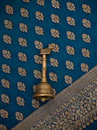 Midnight Blue Booti Crepe Silk Handloom Banarasi Suit - Sacred Weaves