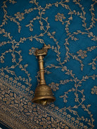Midnight Blue Booti Crepe Silk Handloom Banarasi Suit - Sacred Weaves