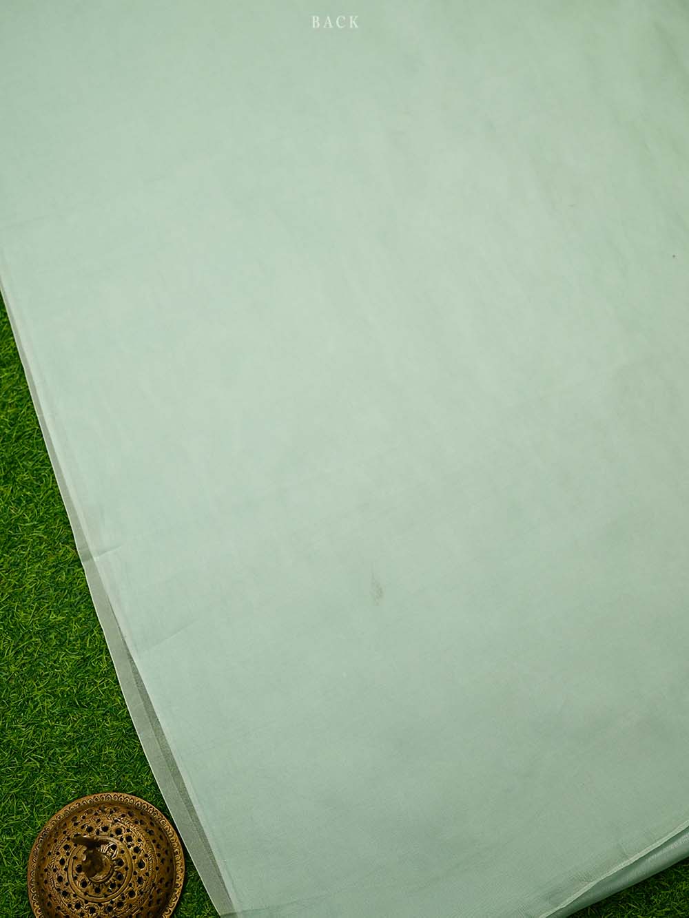 Seafoam Green Embroidered Organza Handloom Banarasi Suit - Sacred Weaves