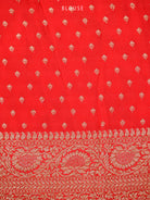 Red Jaal Crepe Silk Handloom Banarasi Saree - Sacred Weaves