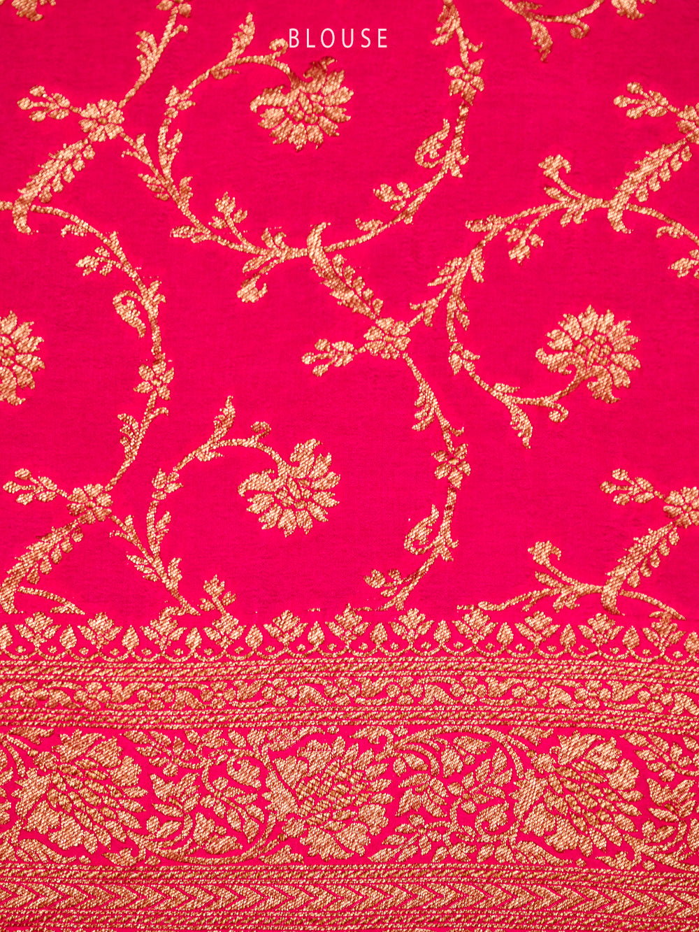 Magenta Booti Crepe Silk Handloom Banarasi Saree - Sacred Weaves