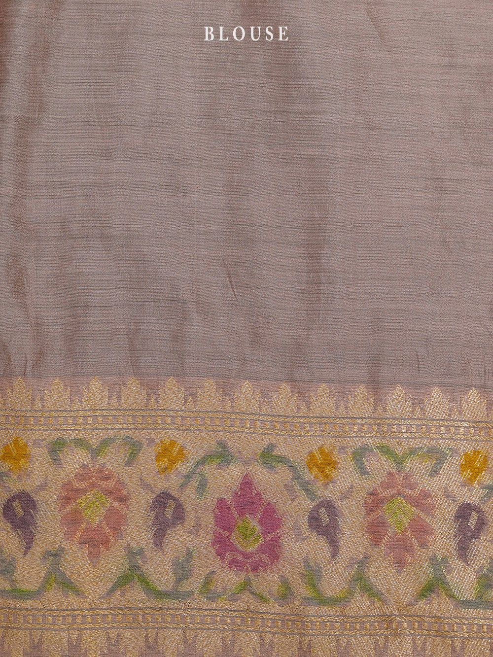 Dusky Pink Rangkat Border Tussar Silk Handloom Banarasi Saree - Sacred Weaves