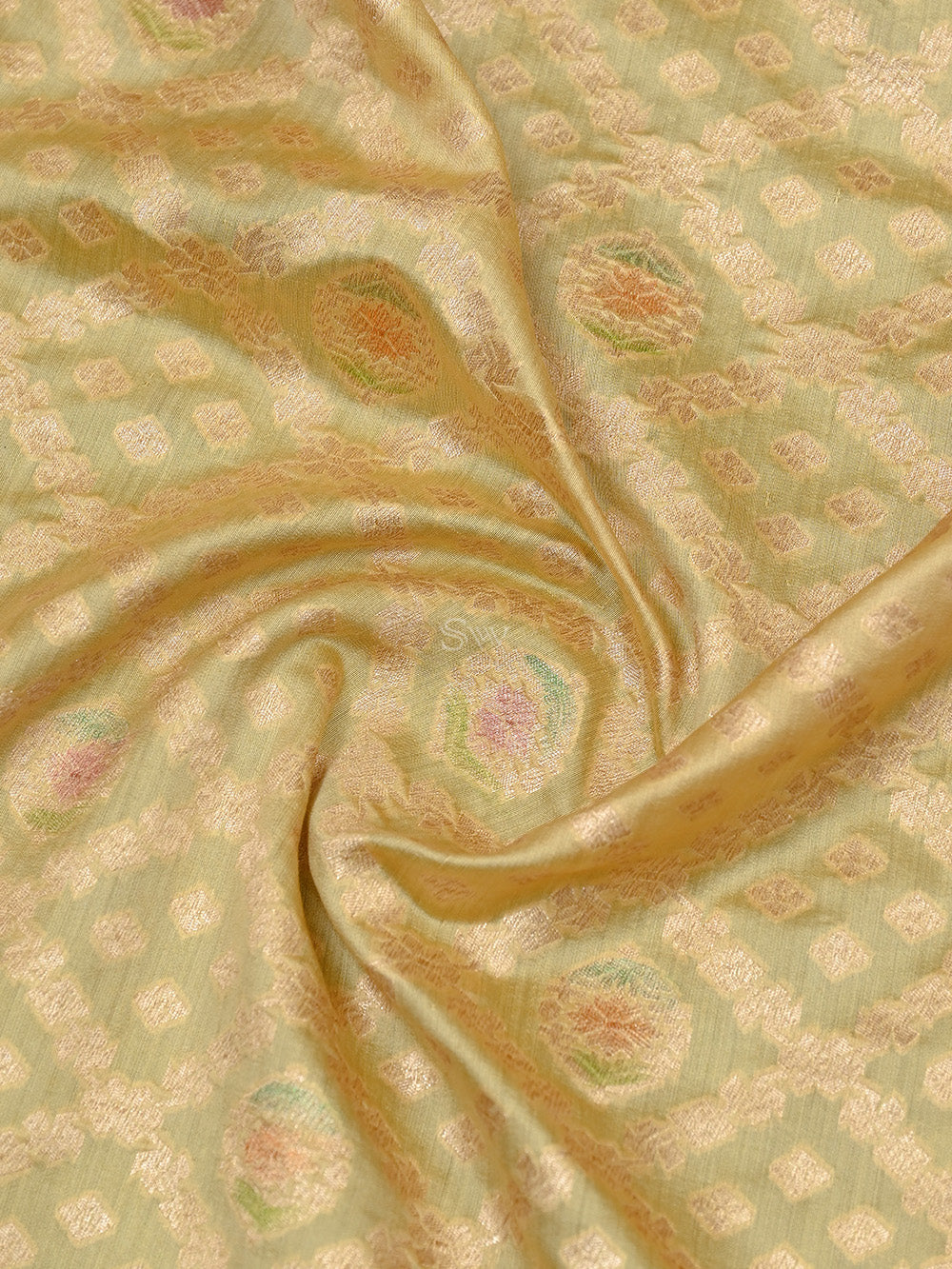 Mustard Rangkat Border Tussar Silk Handloom Banarasi Saree