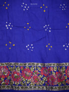 Blue Meenakari Bandhani Crepe Silk Handloom Banarasi Saree - Sacred Weaves