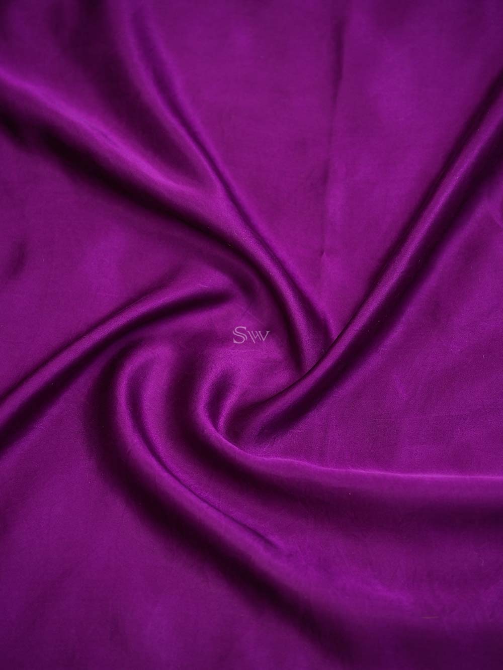 Purple Konia Satin Silk Handloom Banarasi Saree