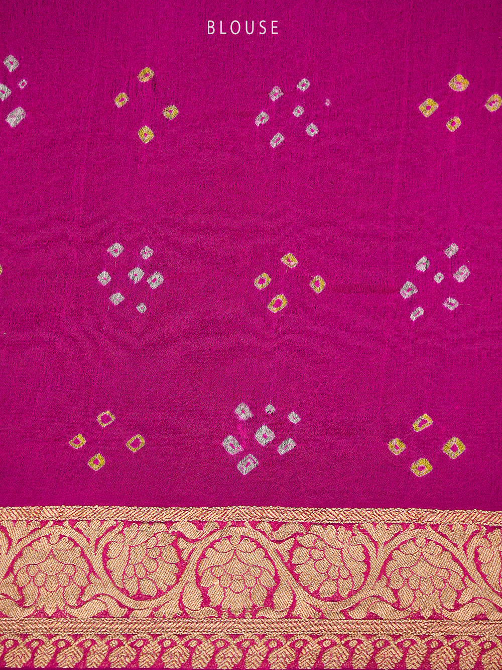 Magenta Bandhani Khaddi Georgette Handloom Banarasi Saree - Sacred Weaves