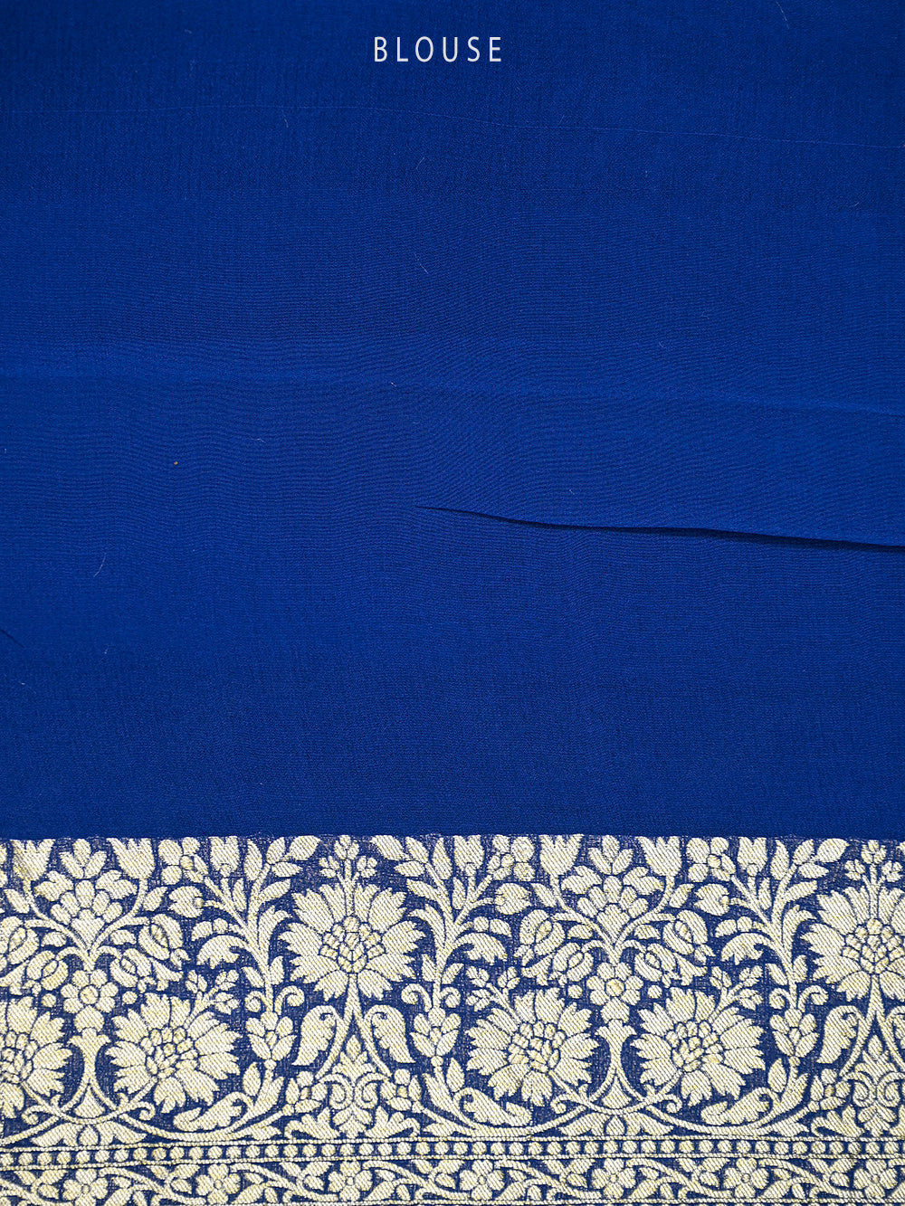 Midnight Blue Jaal Khaddi Georgette Handloom Banarasi Saree - Sacred Weaves