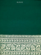 Bottle Green Jaal Khaddi Georgette Handloom Banarasi Saree - Sacred Weaves