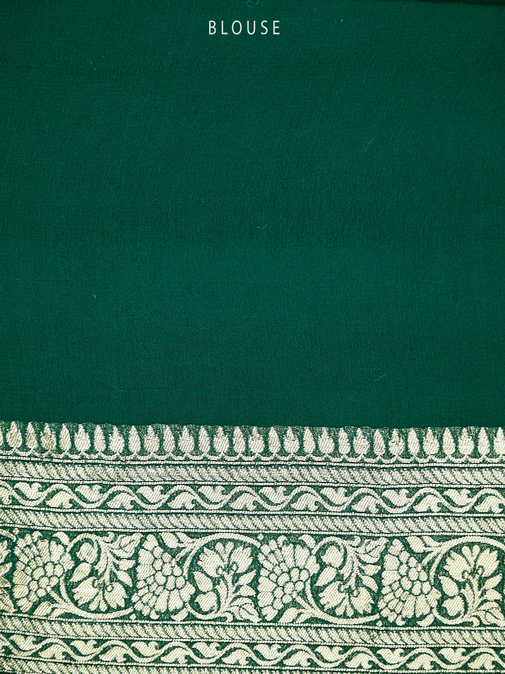 Bottle Green Jaal Khaddi Georgette Handloom Banarasi Saree - Sacred Weaves