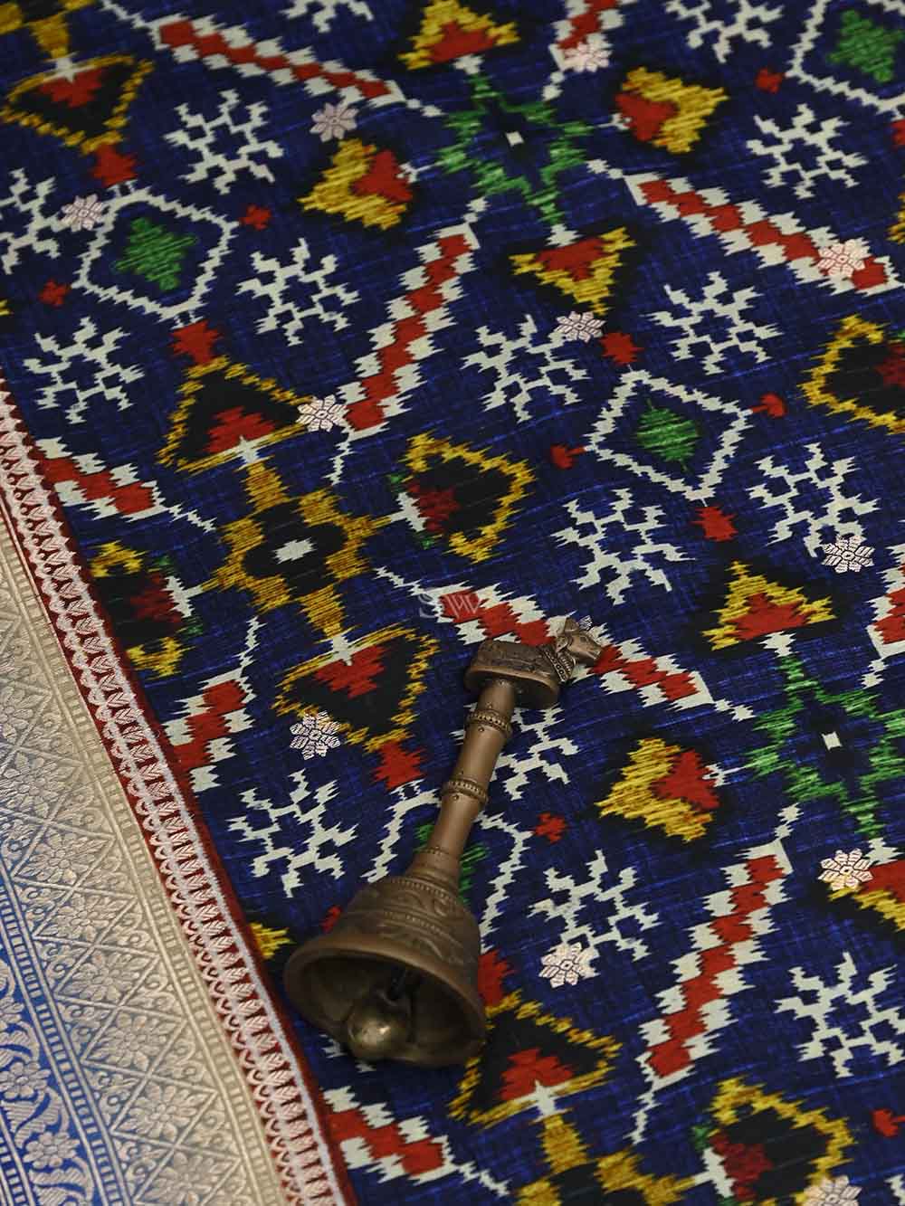 Royal Blue Katan Silk Handloom Banarasi Suit - Sacred Weaves