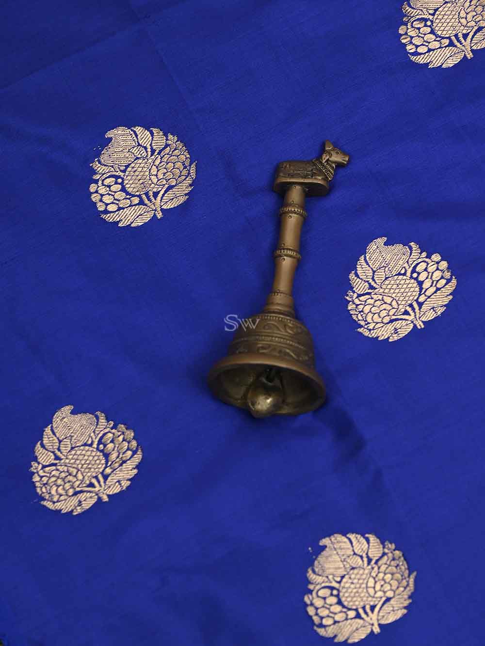 Royal Blue Katan Silk Handloom Banarasi Suit - Sacred Weaves
