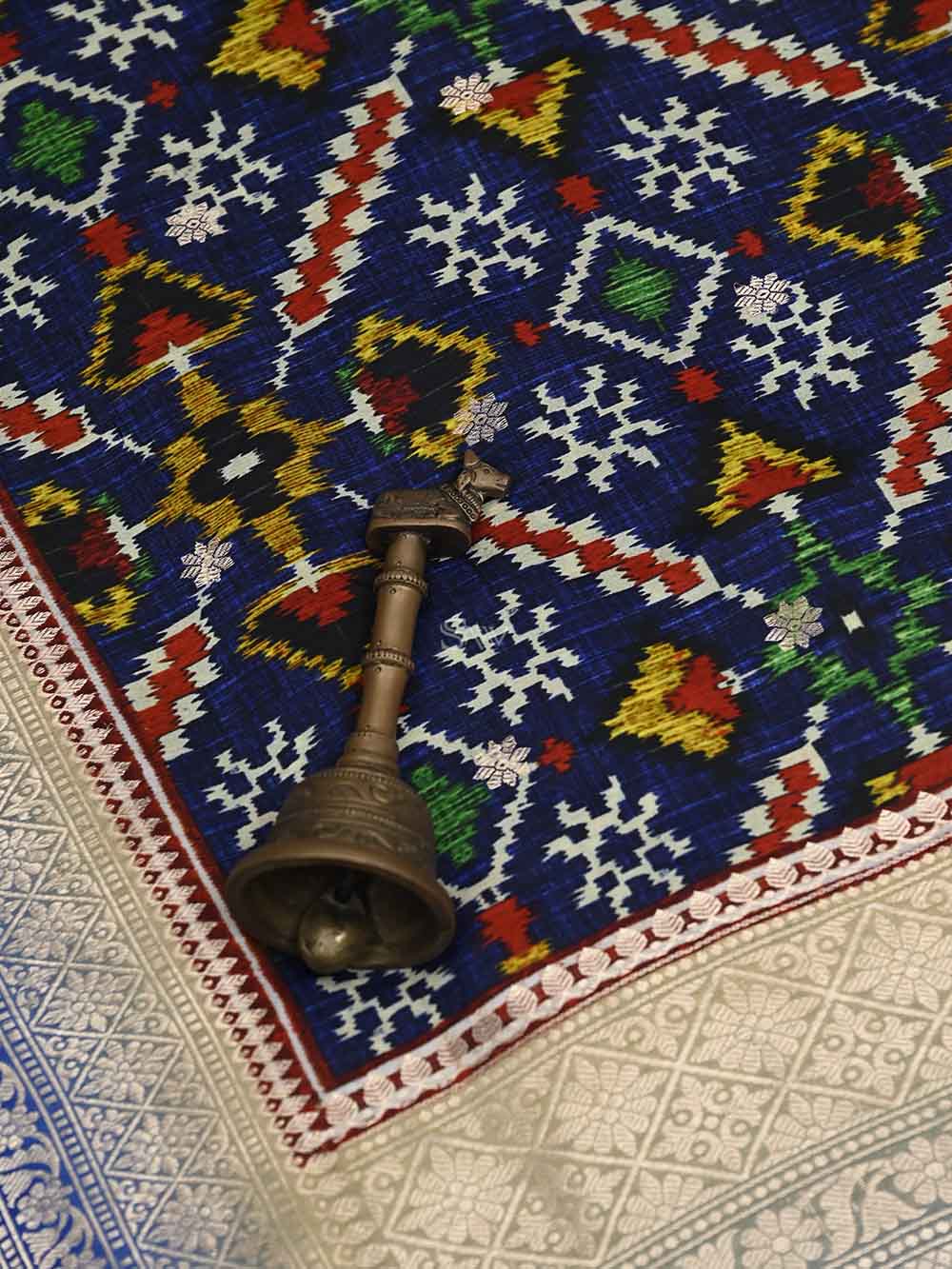 Royal Blue Katan Silk Handloom Banarasi Suit - Sacred Weaves
