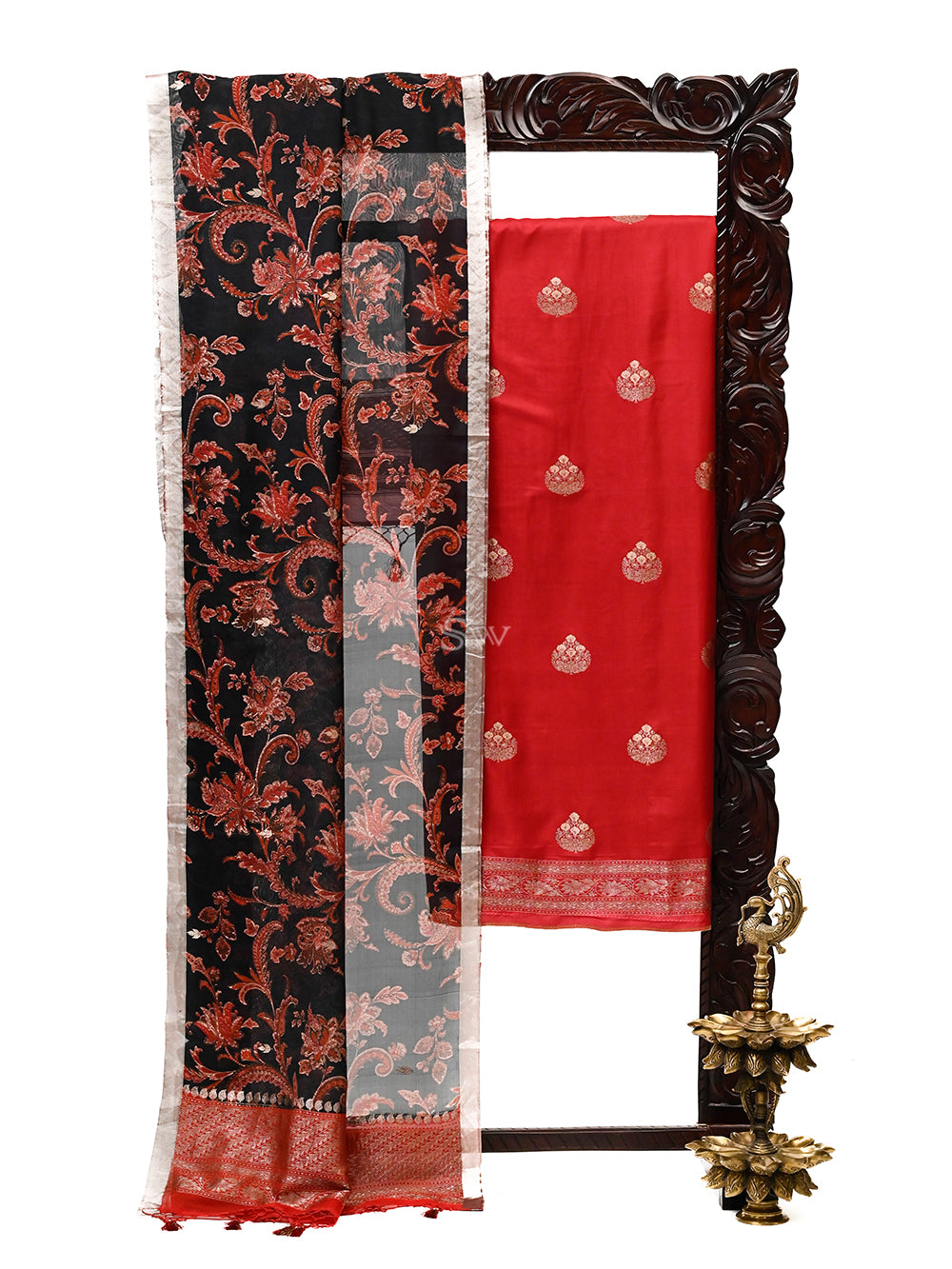 Maroon Silk Handloom Banarasi Suit - Sacred Weaves