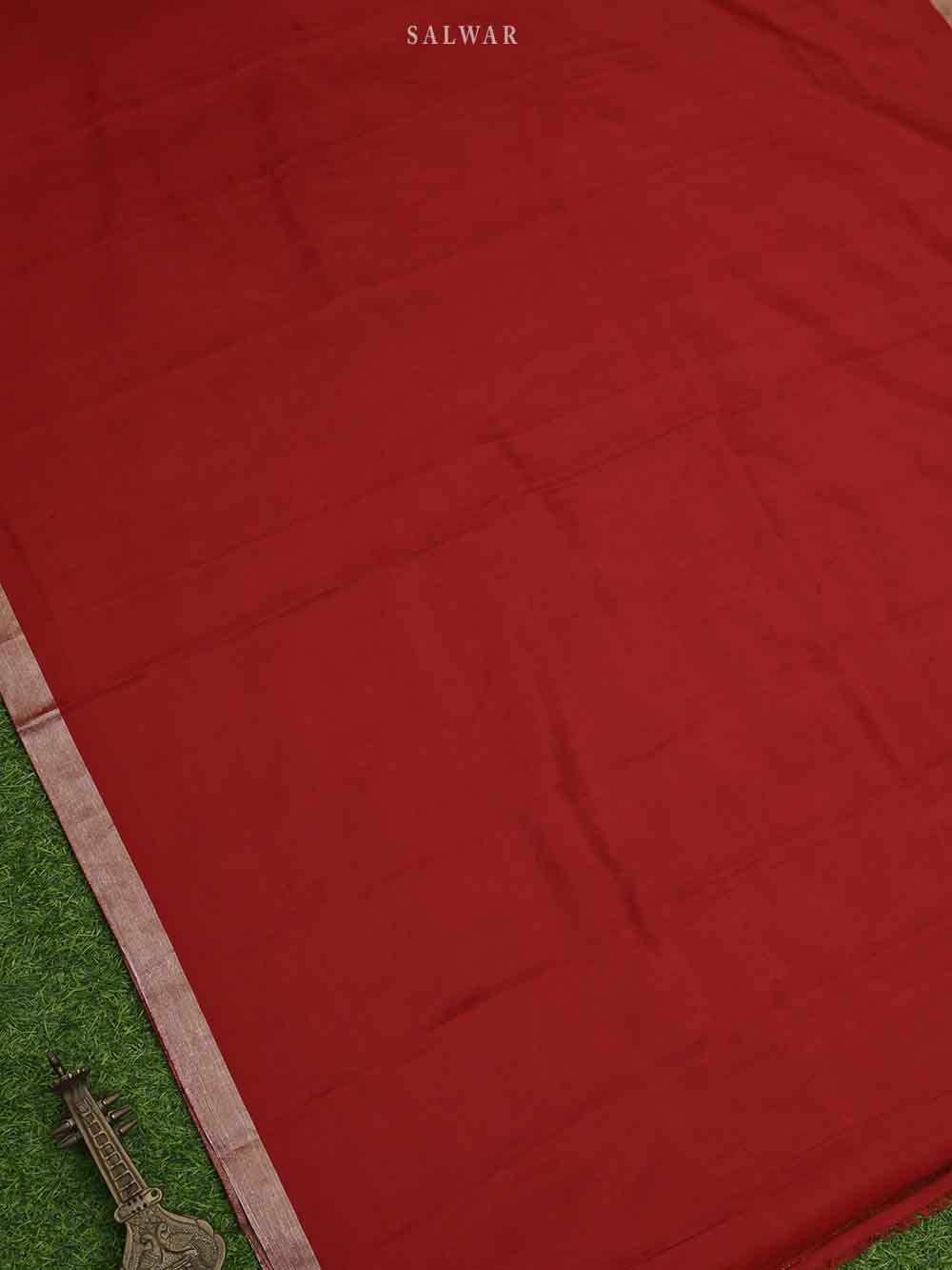 Maroon Silk Handloom Banarasi Suit - Sacred Weaves