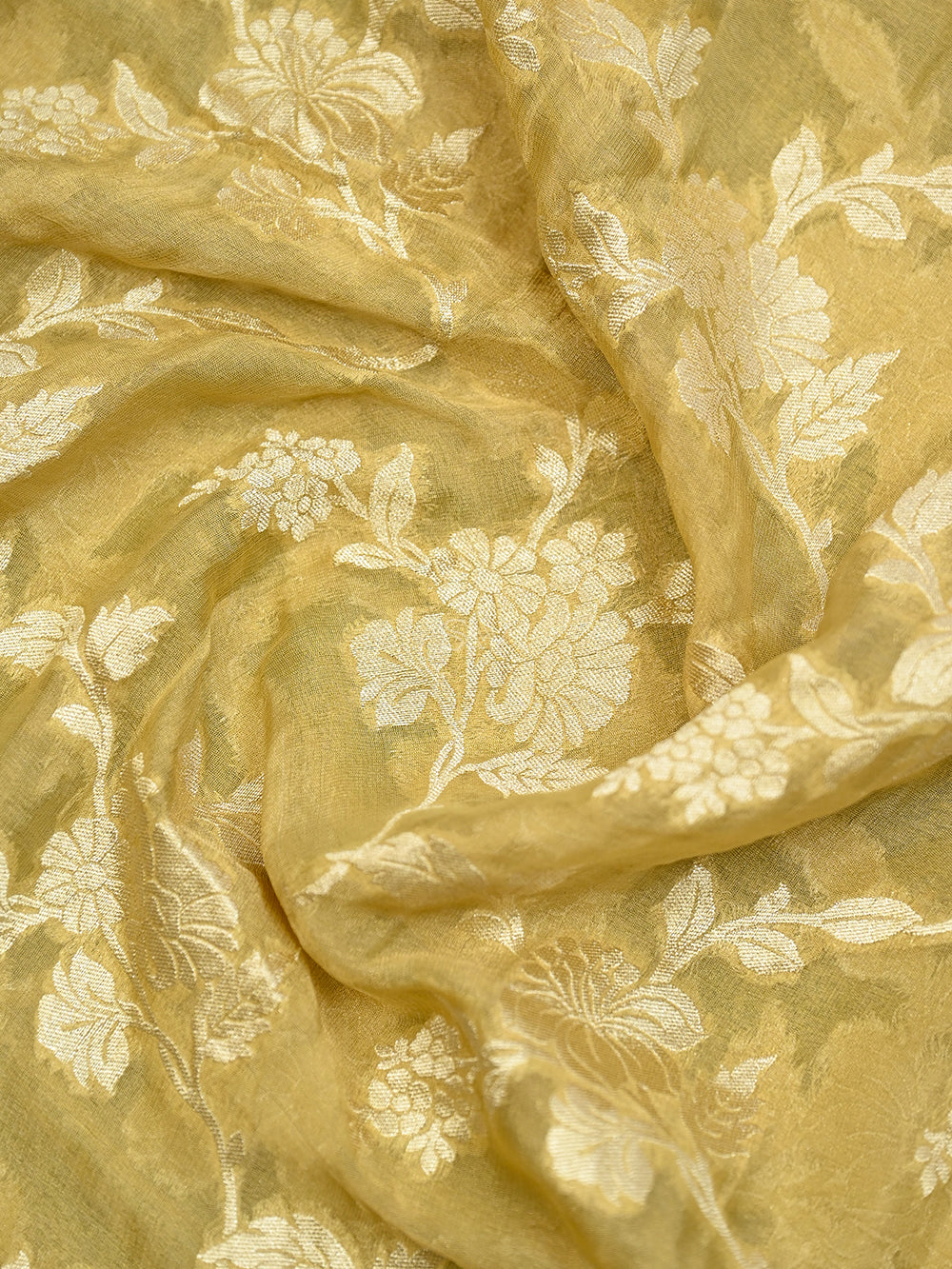 Mustard Tissue Khaddi Georgette Handloom Banarasi Suit - Sacred Weaves