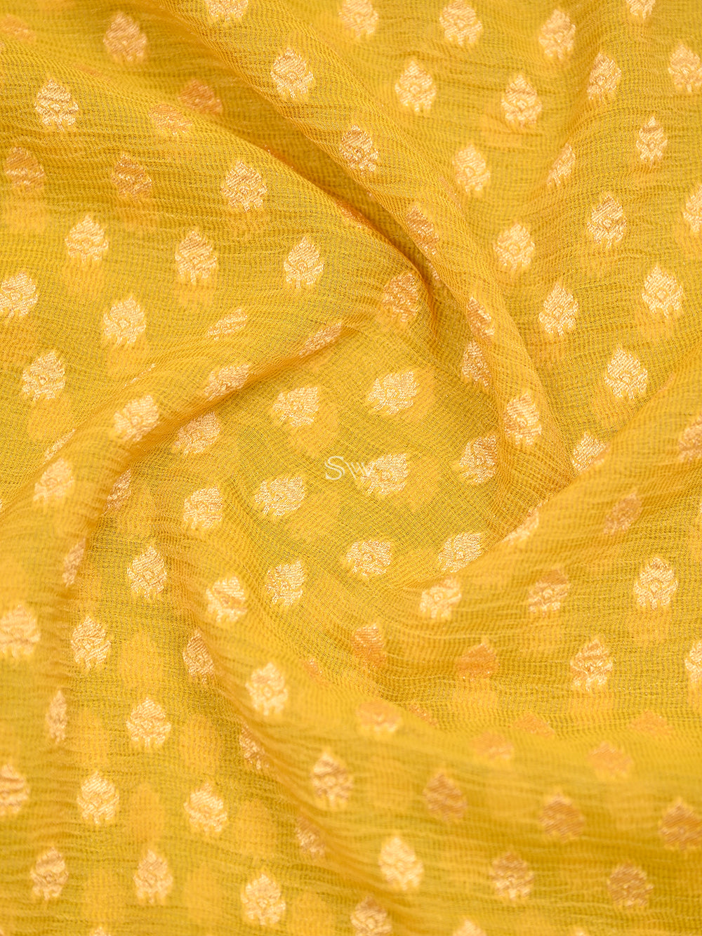 Yellow Tissue Silk Handloom Banarasi Saree - Sacred Weaves