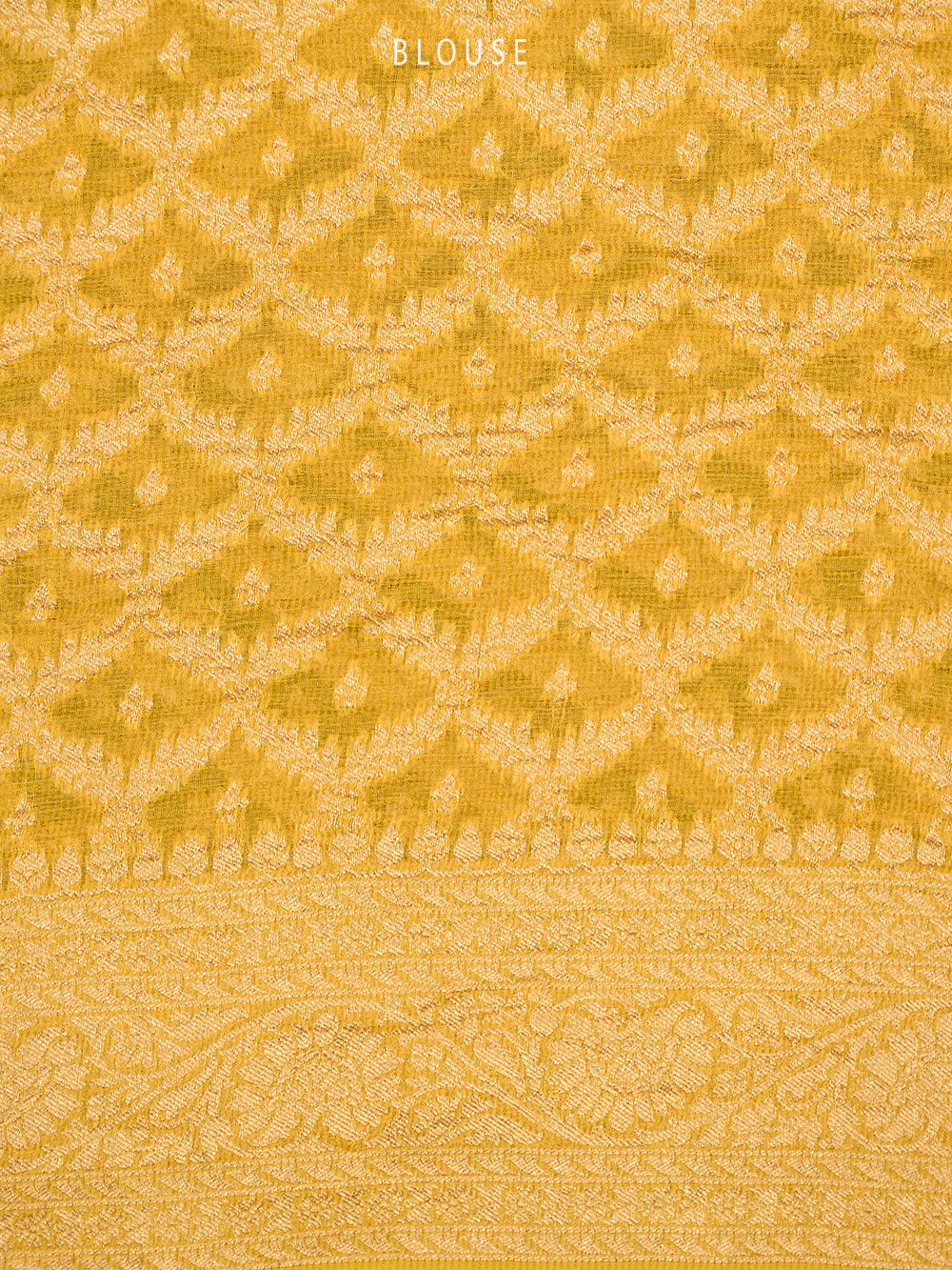 Yellow Tissue Silk Handloom Banarasi Saree - Sacred Weaves