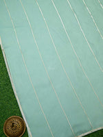 Aqua Green Embroidered Organza Handloom Banarasi Suit - Sacred Weaves