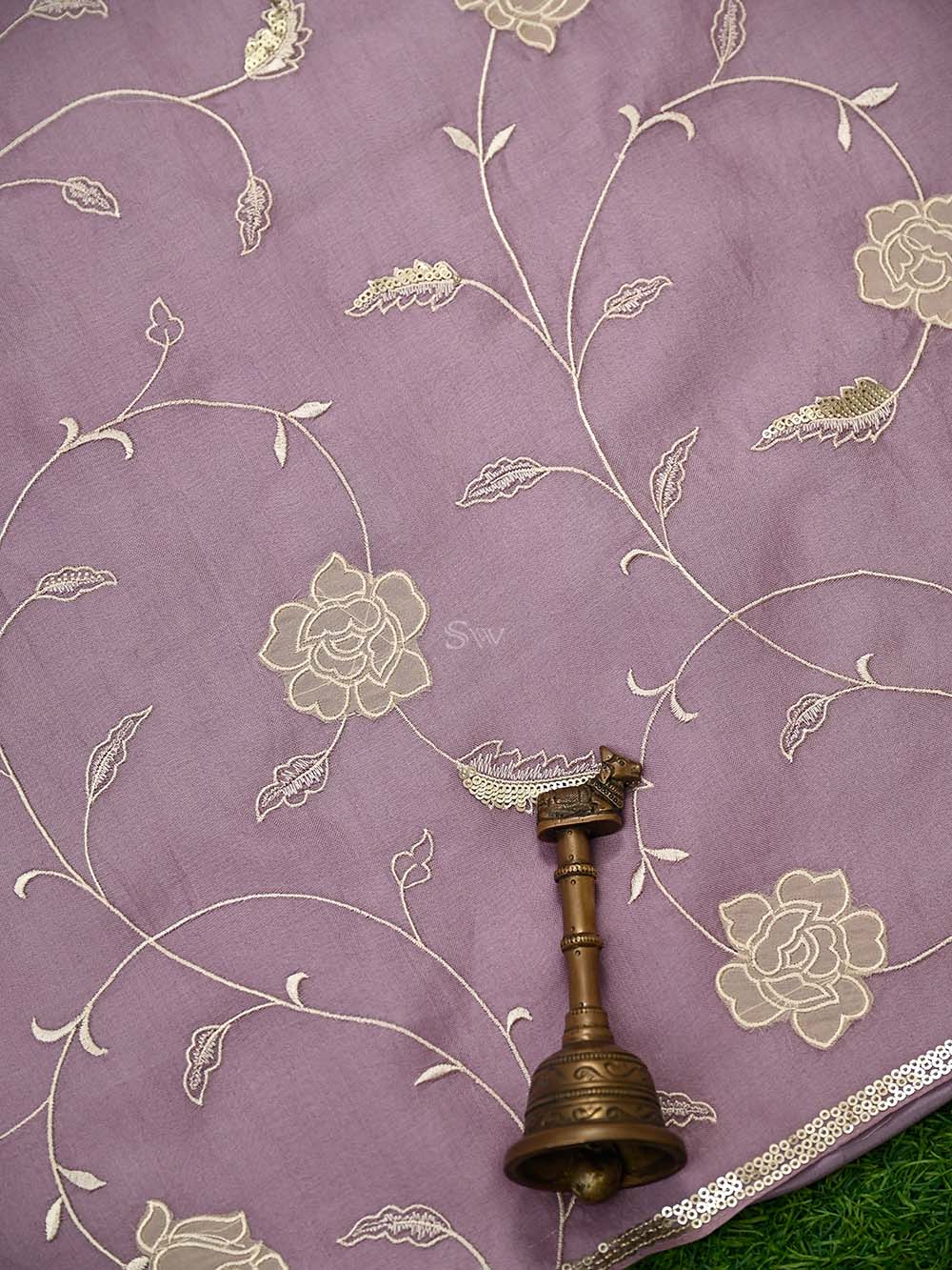 Onion Pink Embroidered Organza Handloom Banarasi Suit - Sacred Weaves