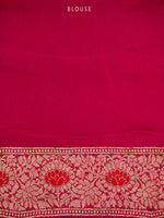Dark Pink Meenakari Jaal Khaddi Georgette Handloom Banarasi Saree