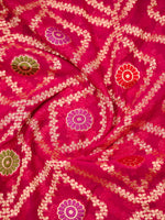 Dark Pink Meenakari Jaal Khaddi Georgette Handloom Banarasi Saree