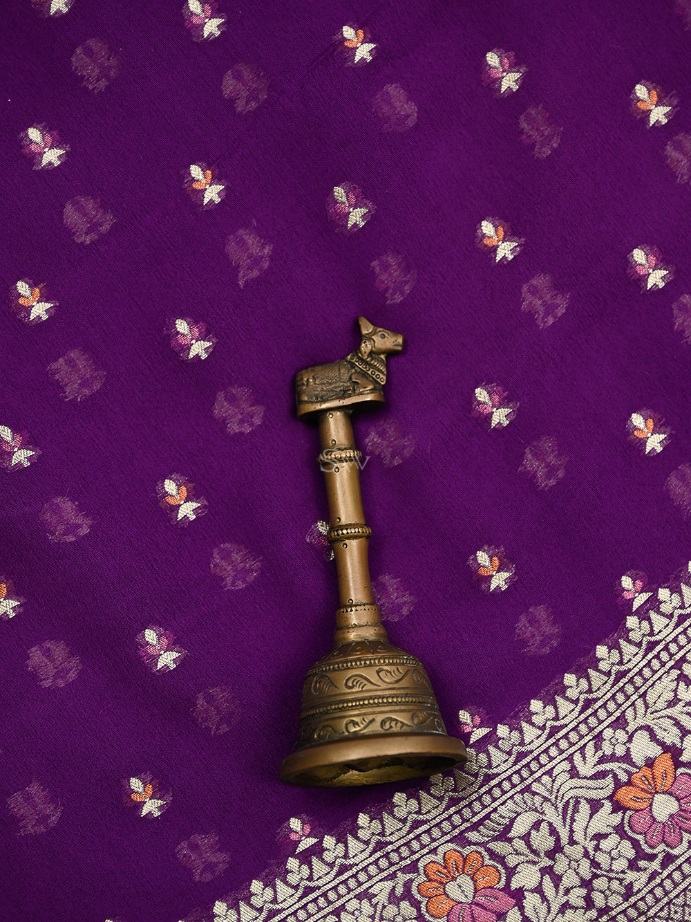 Purple Meenakari Khaddi Georgette Handloom Banarasi Suit - Sacred Weaves
