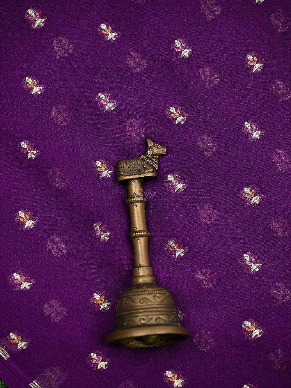 Purple Meenakari Khaddi Georgette Handloom Banarasi Suit - Sacred Weaves