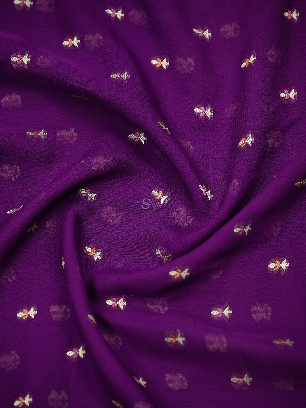 Purple Meenakari Khaddi Georgette Handloom Banarasi Suit - Sacred Weaves