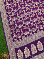 Purple Meenakari Khaddi Georgette Handloom Banarasi Suit - Sacred Weaves
