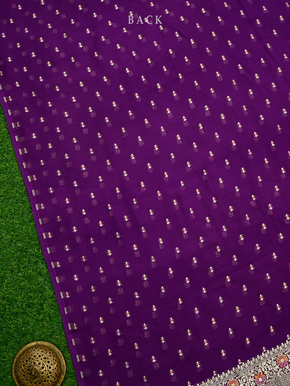 Purple Meenakari Khaddi Georgette Handloom Banarasi Suit - Sacred Weaves