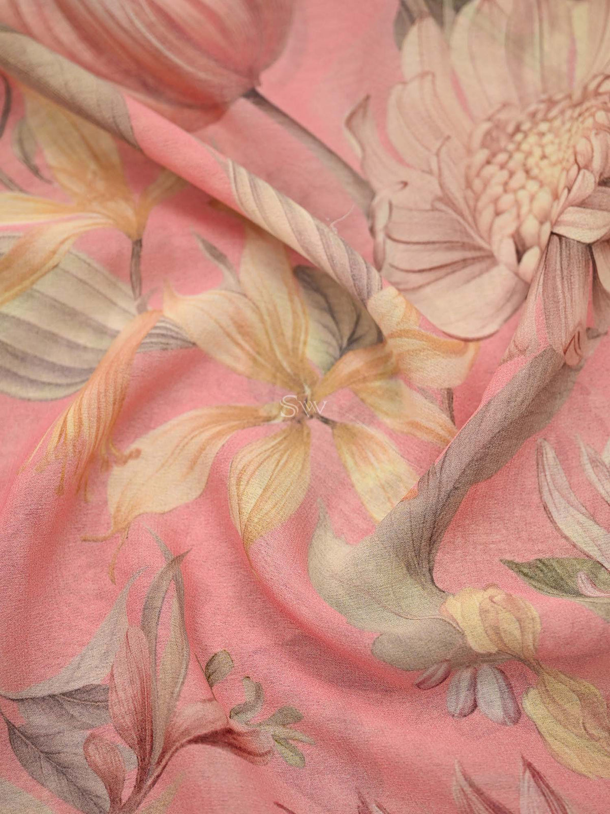 Peach Booti Khaddi Georgette Handloom Banarasi Suit