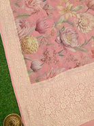Peach Booti Khaddi Georgette Handloom Banarasi Suit - Gift Box - Sacred Weaves