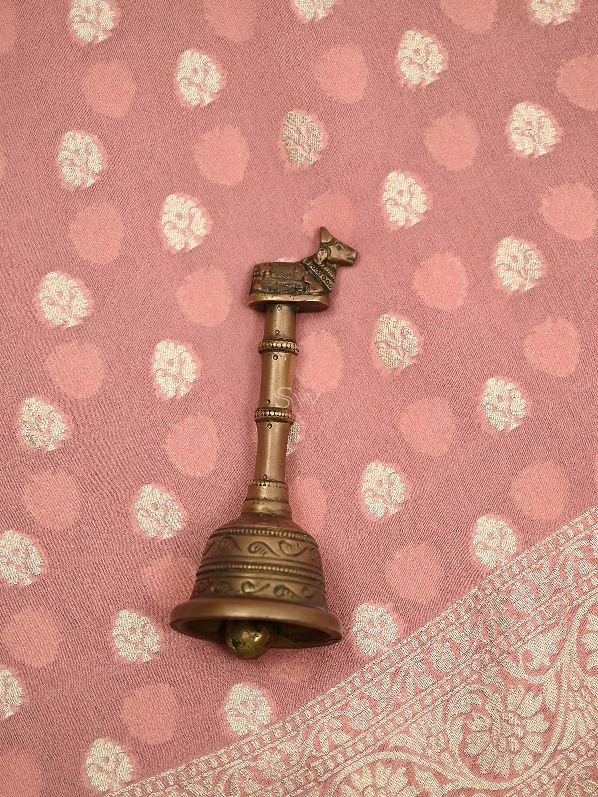 Peach Booti Khaddi Georgette Handloom Banarasi Suit - Gift Box - Sacred Weaves