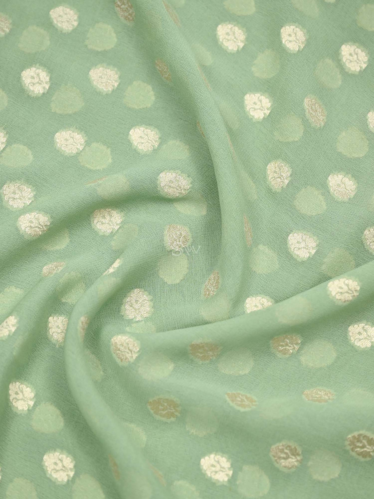 Pista Green Booti Khaddi Georgette Handloom Banarasi Suit