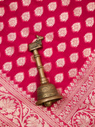 Magenta Booti Khaddi Georgette Handloom Banarasi Saree - Sacred Weaves