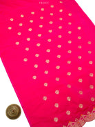 Dark Pink Booti Katan Silk Handloom Banarasi Suit - Sacred Weaves