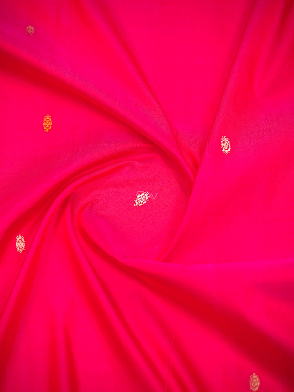 Dark Pink Booti Katan Silk Handloom Banarasi Suit - Sacred Weaves