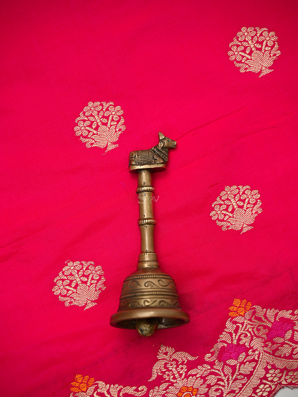 Dark Pink Booti Katan Silk Handloom Banarasi Suit - Sacred Weaves